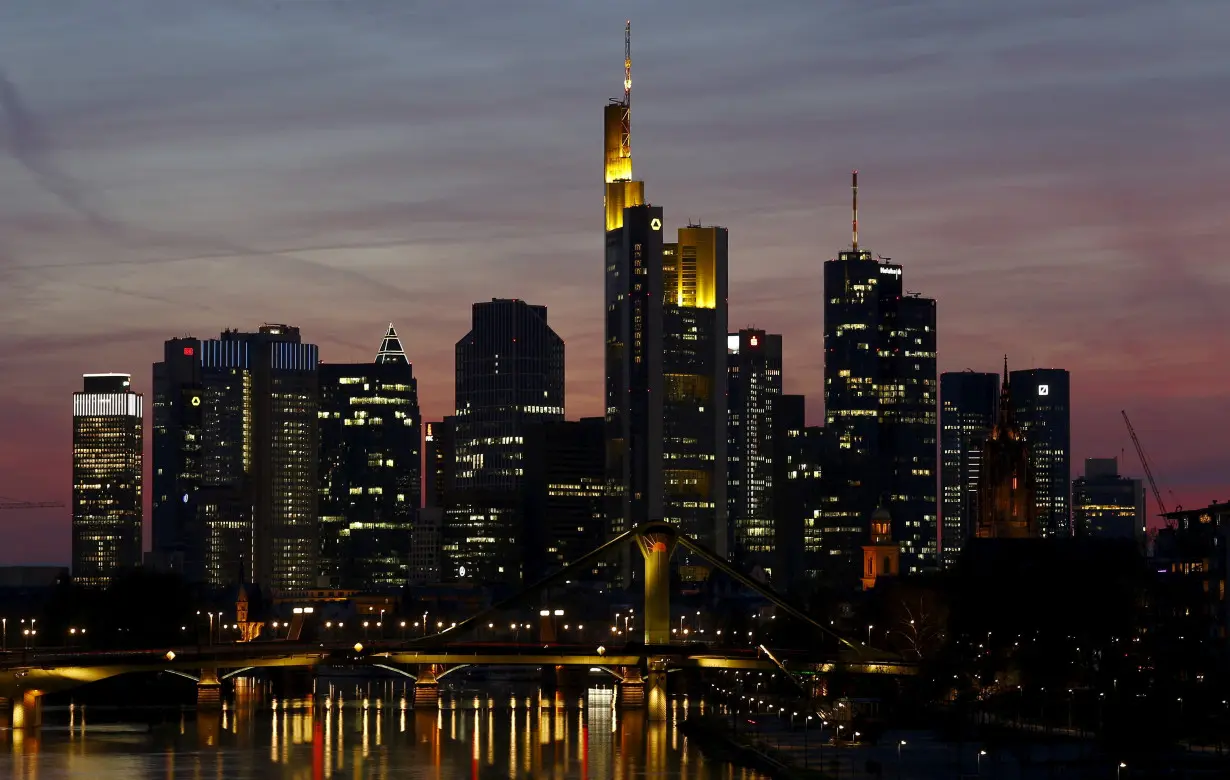 FILE PHOTO: The famous skyline with its banking district is pictured in Frankfurt