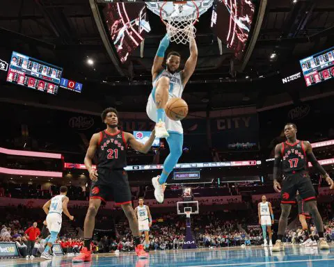 Raptors overcome 45-point game from Miles Bridges to beat Hornets 123-117