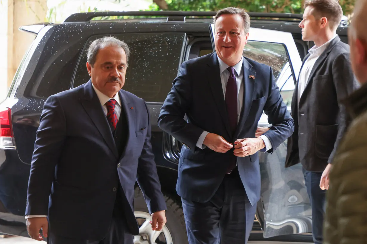 British Foreign Secretary Cameron arrives to meet with Lebanese Parliament Speaker Berri in Beirut