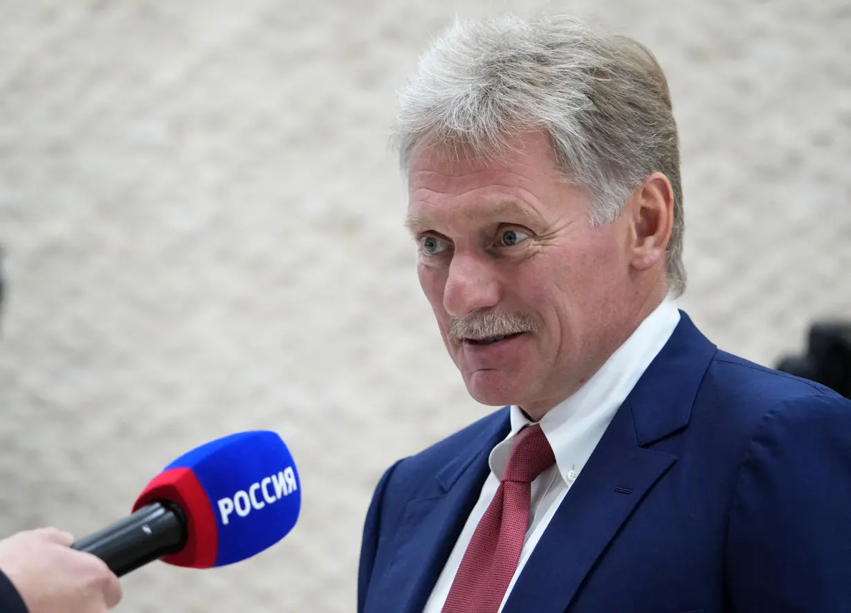 Russia's Kremlin spokesman Peskov meets with journalists in Vladivostok