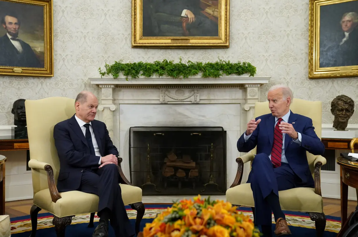 Biden meets German Chancellor Scholz at the White House in Washington