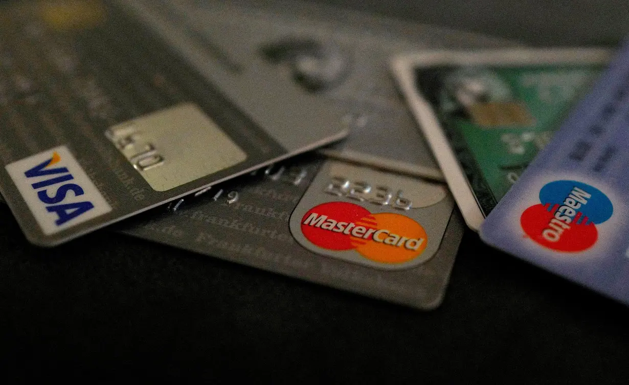 FILE PHOTO: Bank debit and credit cards are photographed in this illustration picture