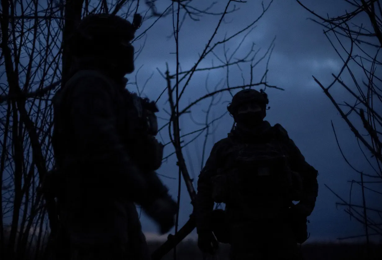 Ukrainian servicemen of 47th brigade are seen at their positions at a front line near the town of Avdiivka