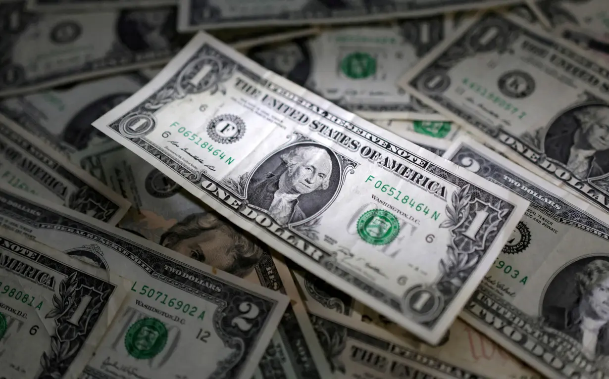 FILE PHOTO: Illustration shows U.S. dollar banknotes