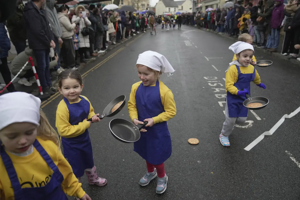 In this centuries-old English pancake race, 'you just have to go flat out'