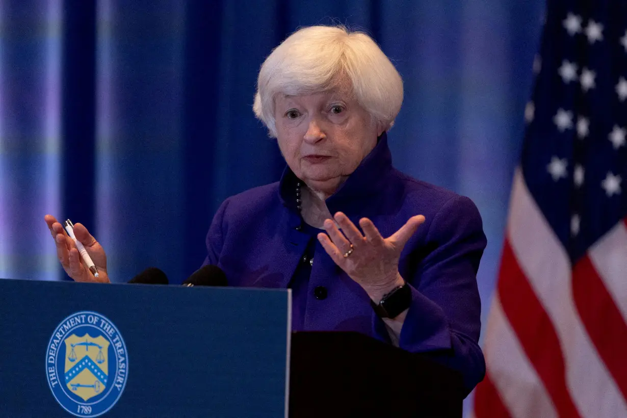 FILE PHOTO: U.S. Treasury Secretary Janet Yellen attends press conference in San Francisco