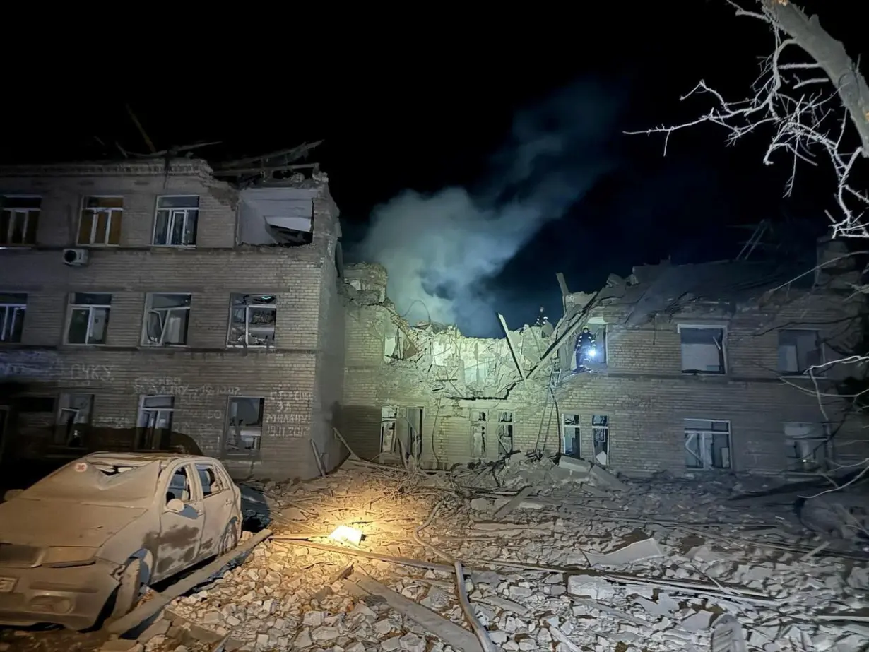 Aftermath of an attack at a hospital in Donetsk region