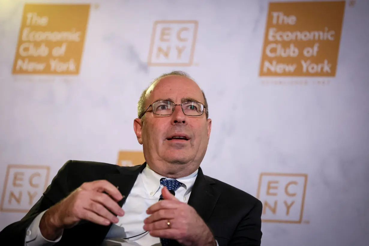 Richmond Federal Reserve Bank president Thomas Barkin speaks to the Economic Club of New York in New York