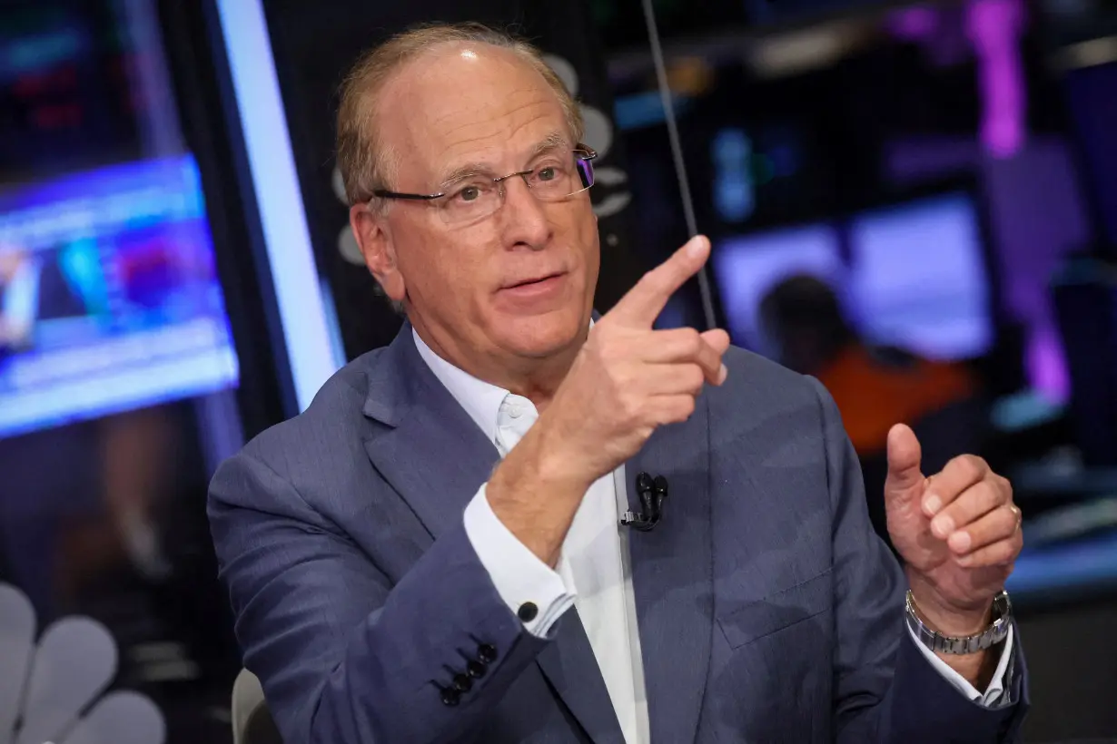 FILE PHOTO: Larry Fink, Chairman and CEO of BlackRock, at the NYSE in New York