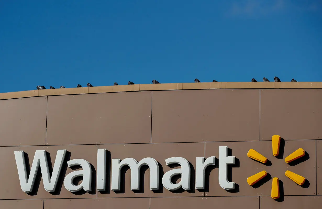 FILE PHOTO: Walmart's logo is seen outside one of the stores in Chicago
