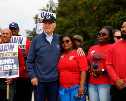 Biden visits autoworkers in Michigan amid protests planned over Gaza