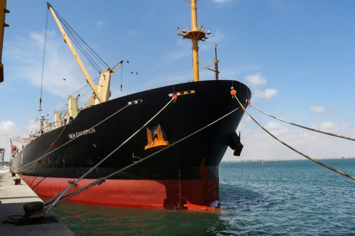 FILE PHOTO: Greek ship attacked in Red Sea by Houthis arrives in Aden