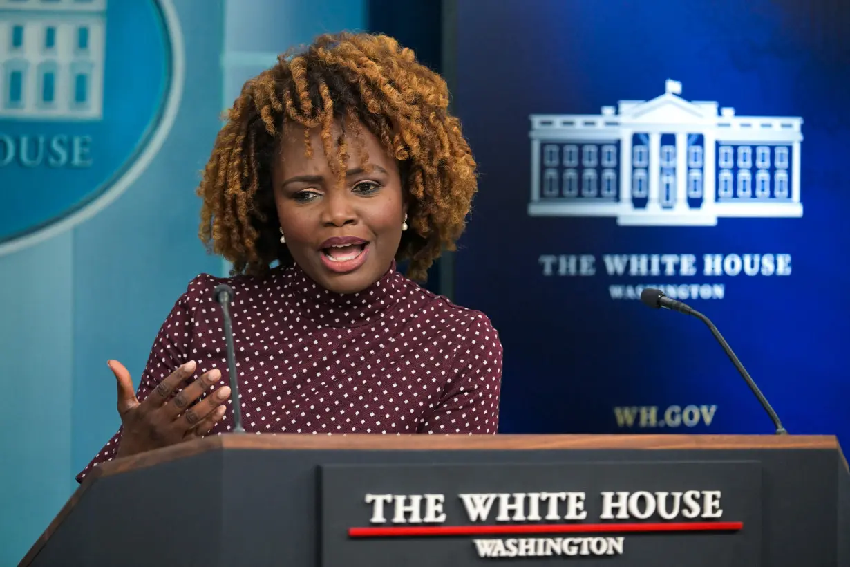 White House Press Secretary Karine Jean-Pierre holds a press briefing at the White House in Washington