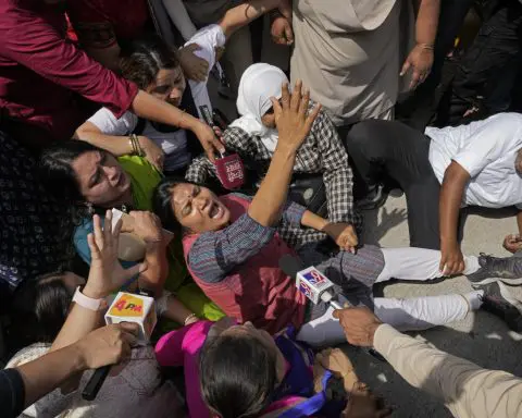 Indian police detain dozens of protesters demanding release of top opposition leader Arvind Kejriwal