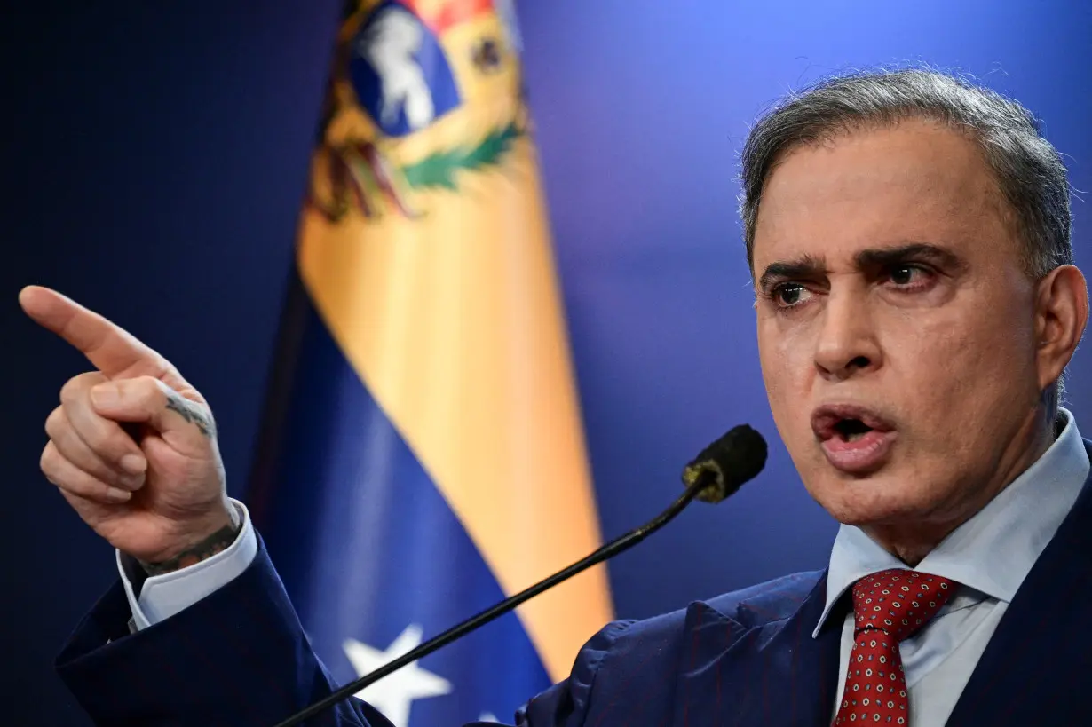 FILE PHOTO: Venezuela's Attorney General Tarek Saab addresses the media in Caracas