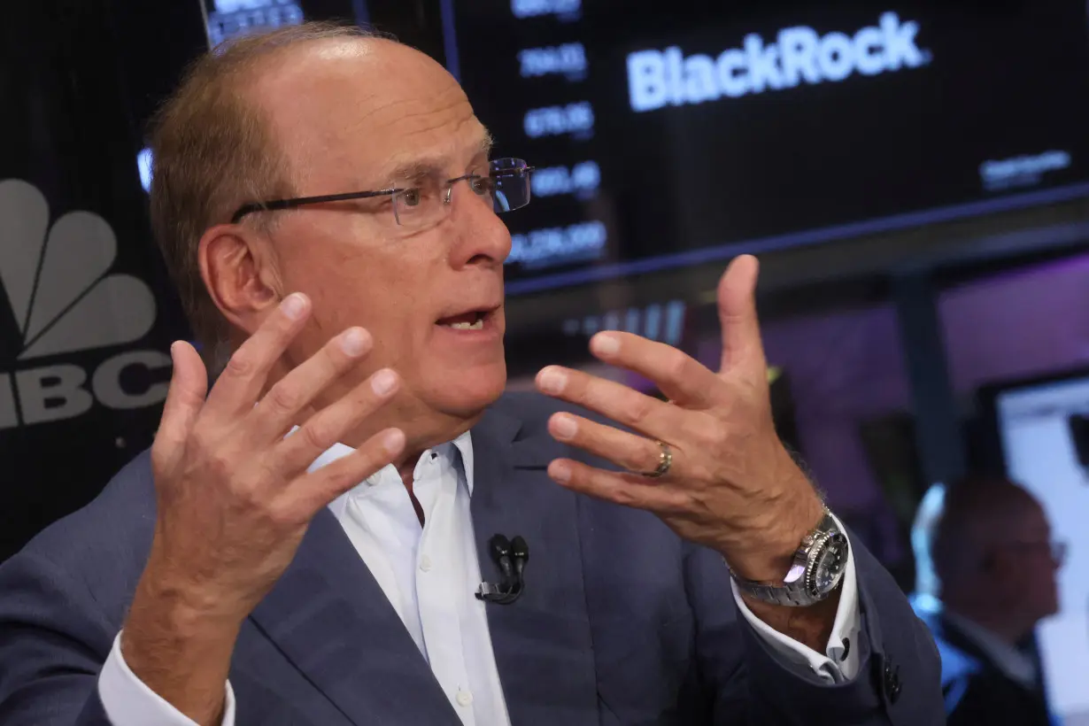 FILE PHOTO: Larry Fink, Chairman and CEO of BlackRock, at the NYSE in New York