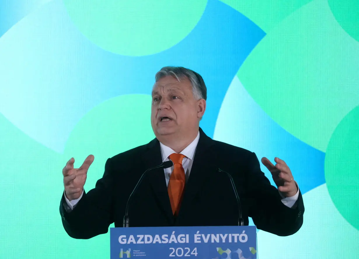 FILE PHOTO: Hungarian Prime Minister Viktor Orban speaks during an economic forum in Budapest