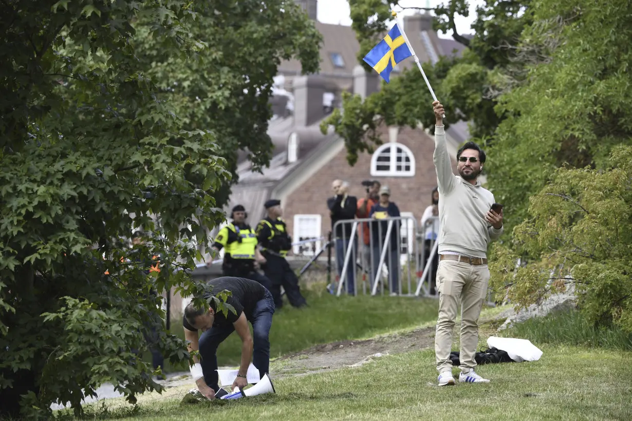 Sweden Quran Burnings Protester