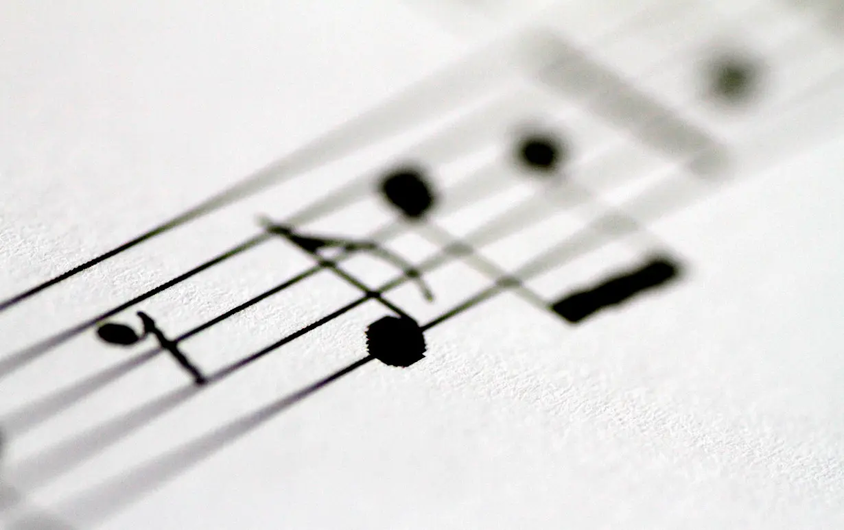 Illustration photo of music notes on sheet music