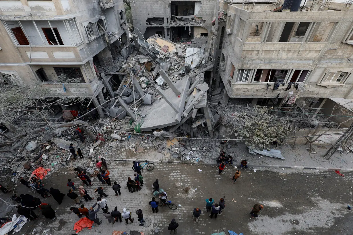 Aftermath of an Israeli strike in Rafah, in the southern Gaza Strip