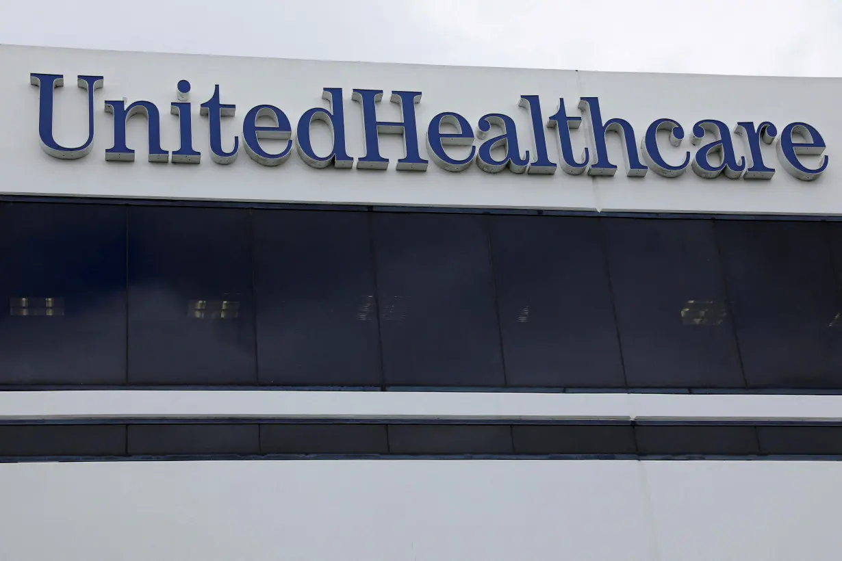 FILE PHOTO: The corporate logo of the UnitedHealth Group appears on the side of one of their office buildings in Santa Ana, California