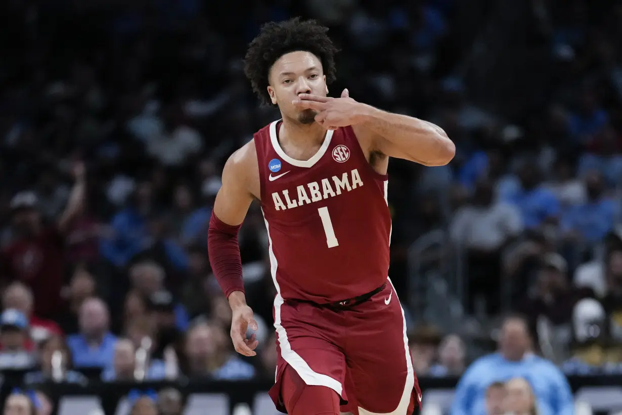 LA Post: Alabama holds off top-seeded North Carolina 89-87 to reach Elite Eight for 2nd time ever