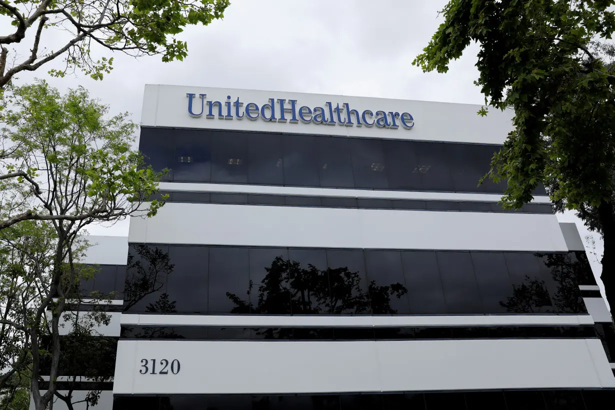 FILE PHOTO: The corporate logo of the UnitedHealth Group appears on the side of one of their office buildings in Santa Ana, California