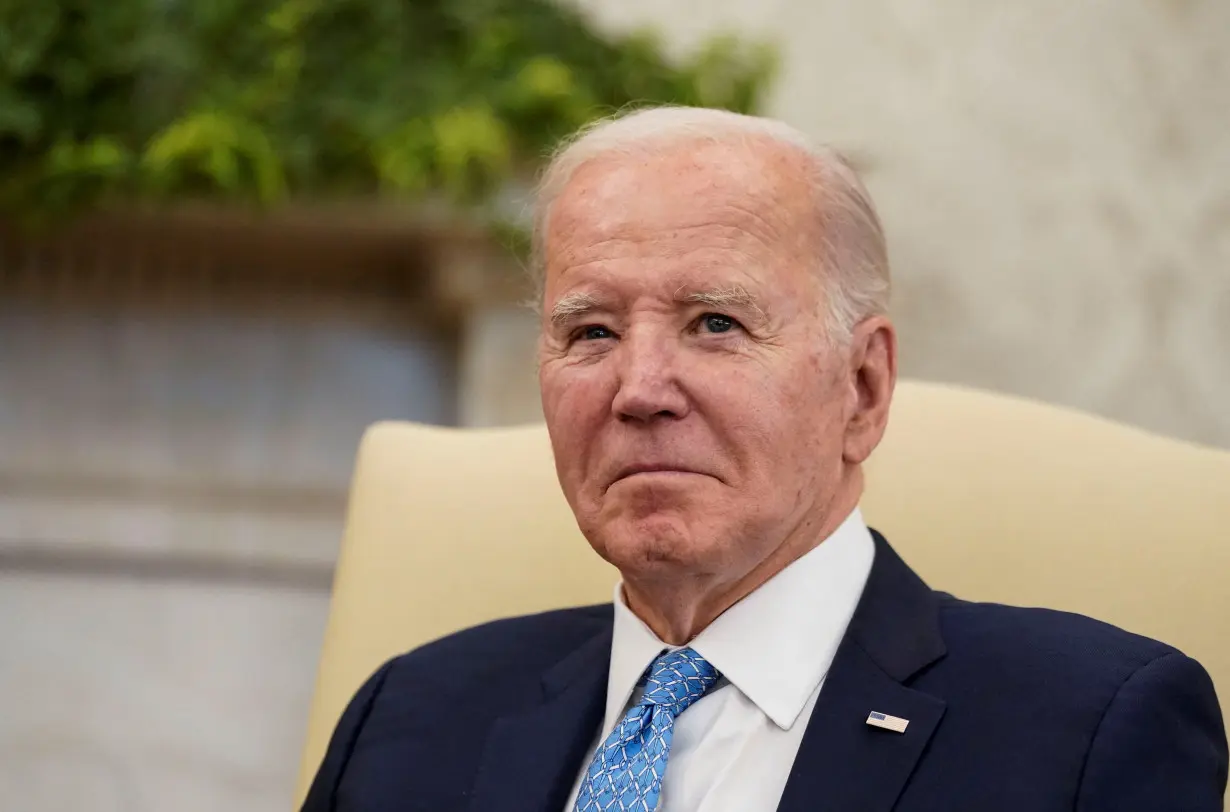 FILE PHOTO: U.S. President Joe Biden meets with Italy's Prime Minister Meloni at the White House in Washington