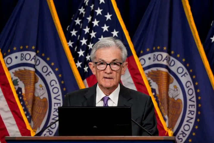 FILE PHOTO: U.S. Federal Reserve Chair Jerome Powell holds a news conference in Washington