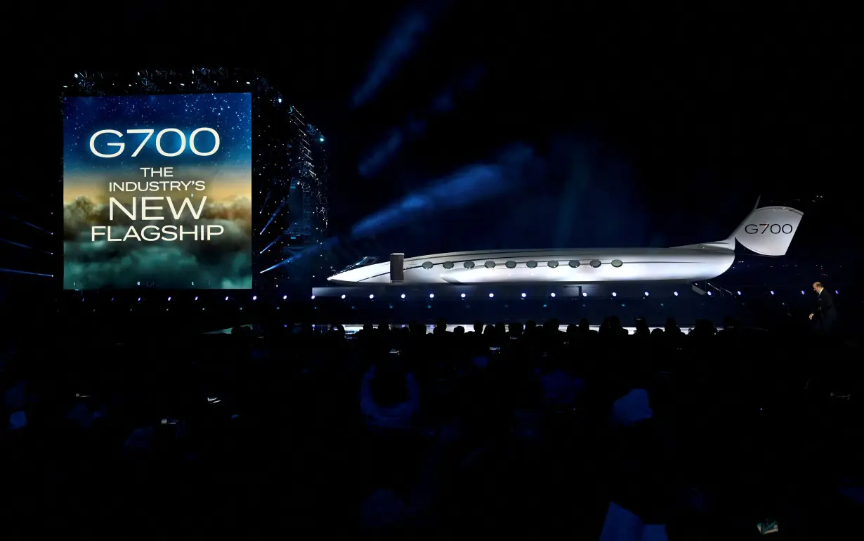 FILE PHOTO: The Gulfstream G700 is unveiled during a news conference at the National Business Aviation Association (NBAA) exhibition in Las Vegas