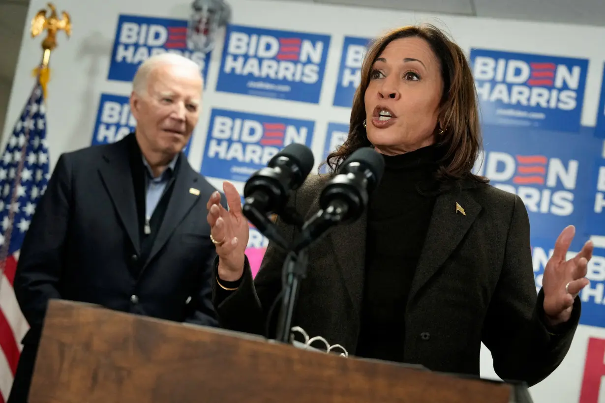 FILE PHOTO: U.S. President Joe Biden and Vice President Kamala Harris