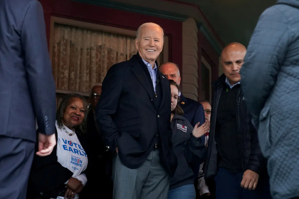 FILE PHOTO: U.S. President Joe Biden participates in a campaign event in Saginaw, Michigan