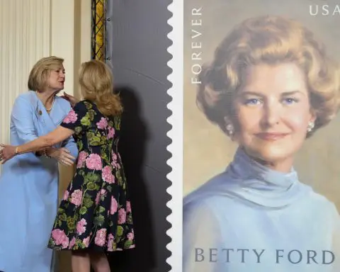 Betty Ford forever postage stamp is unveiled at the White House