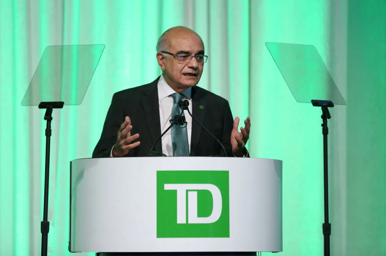 FILE PHOTO: TD Bank Group president and CEO Masrani speaks during the bank's annual meeting of shareholders in Toronto