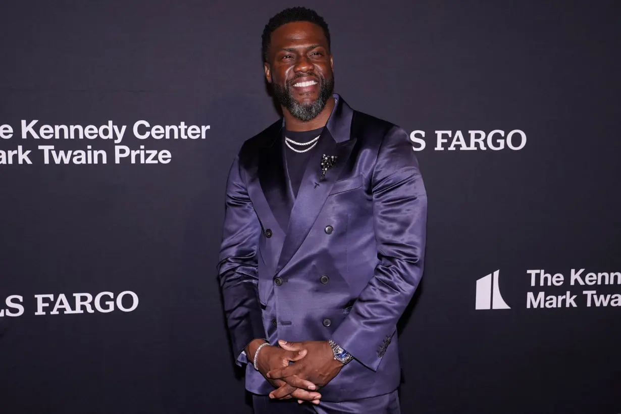 Comedian Kevin Hart receives the 25th Mark Twain Prize for American Humor at the John F. Kennedy Center for the Performing Arts in Washington