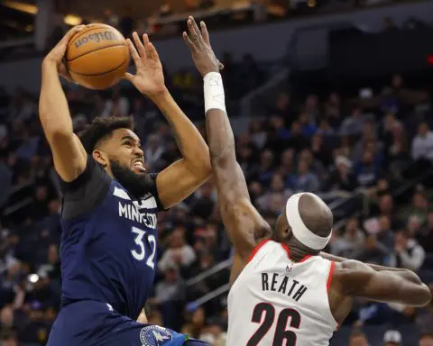 Timberwolves sideline Towns for the game against the Pacers with left knee trouble