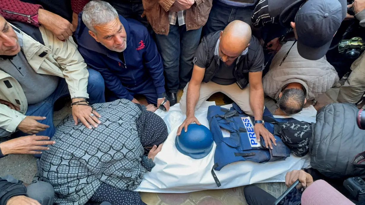 FILE PHOTO: Funeral of Al Jazeera cameraman Samer Abu Daqqa, in Khan Younis