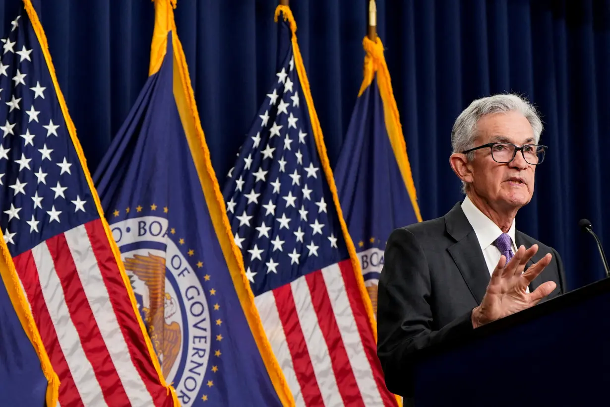 FILE PHOTO: U.S. Federal Reserve Chair Jerome Powell holds a news conference in Washington