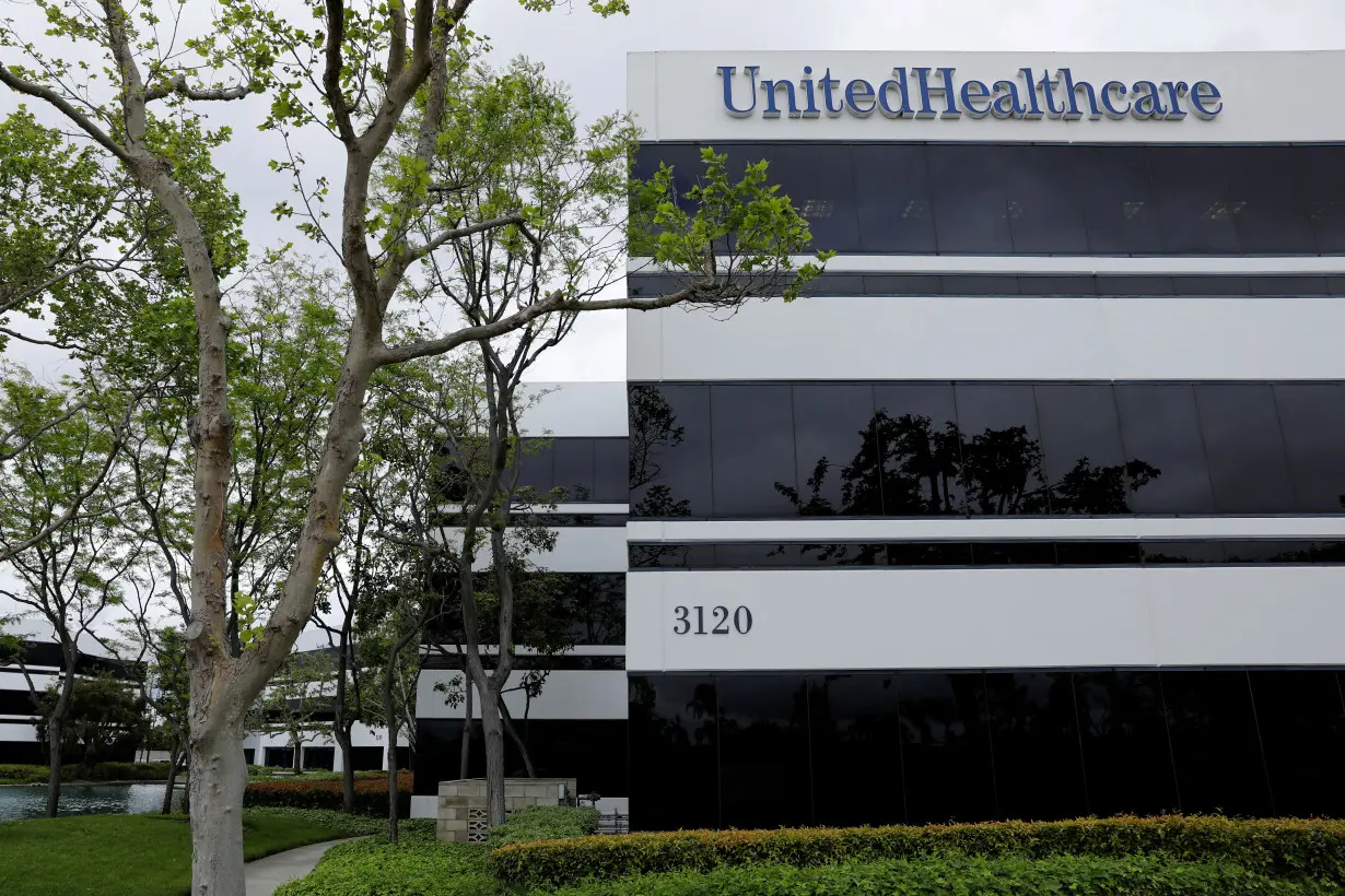 FILE PHOTO: The corporate logo of the UnitedHealth Group appears on the side of one of their office buildings in Santa Ana, California