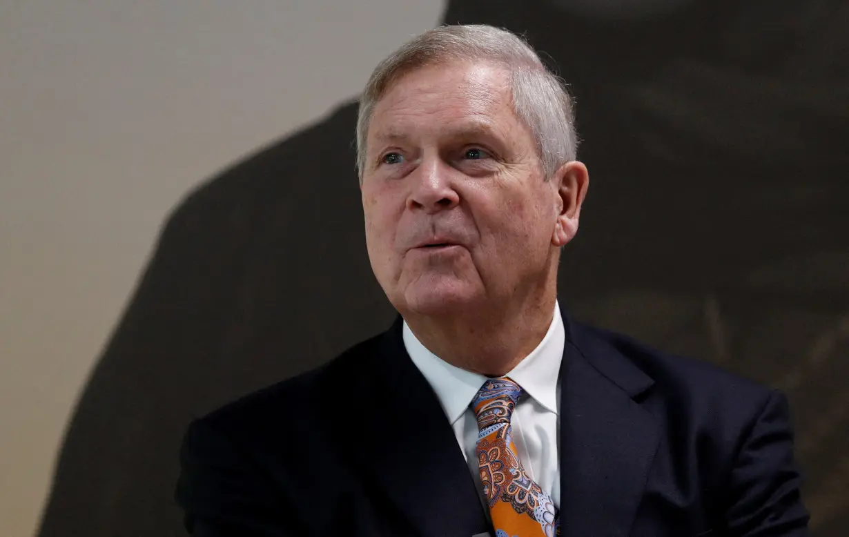 FILE PHOTO: U.S. Agriculture Secretary Tom Vilsack, speaks during an interview with Reuters, at COP28 World Climate Summit, in Dubai