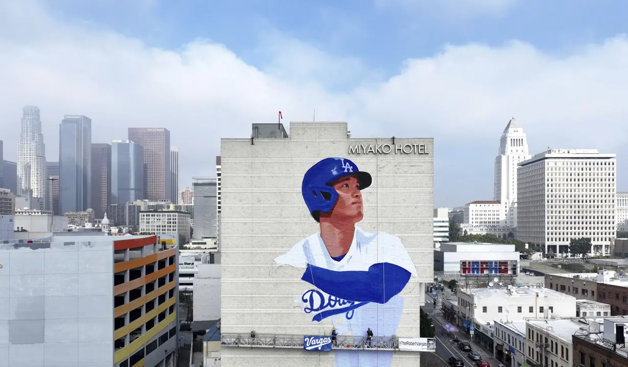 Dodgers Ohtani Mural Baseball