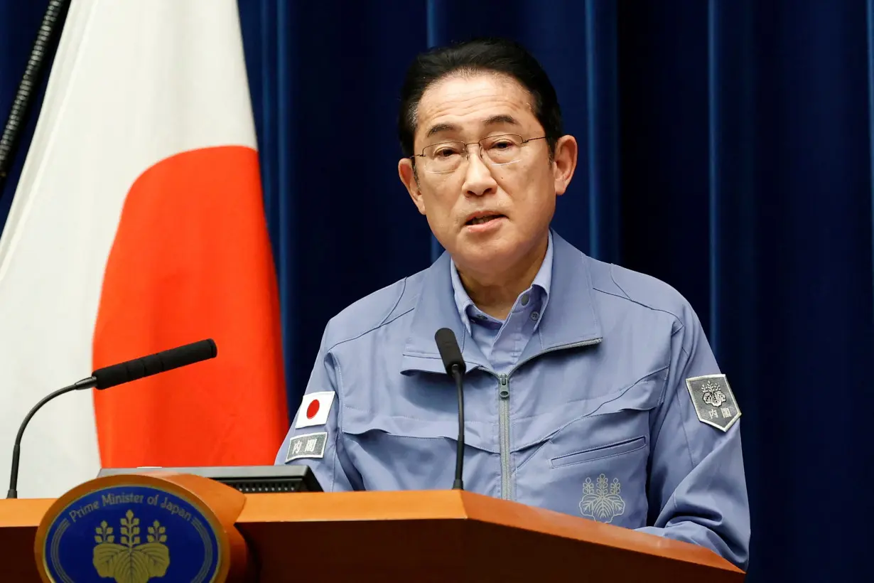 FILE PHOTO: Japanese Prime Minister Fumio Kishida attends a press conference in Tokyo