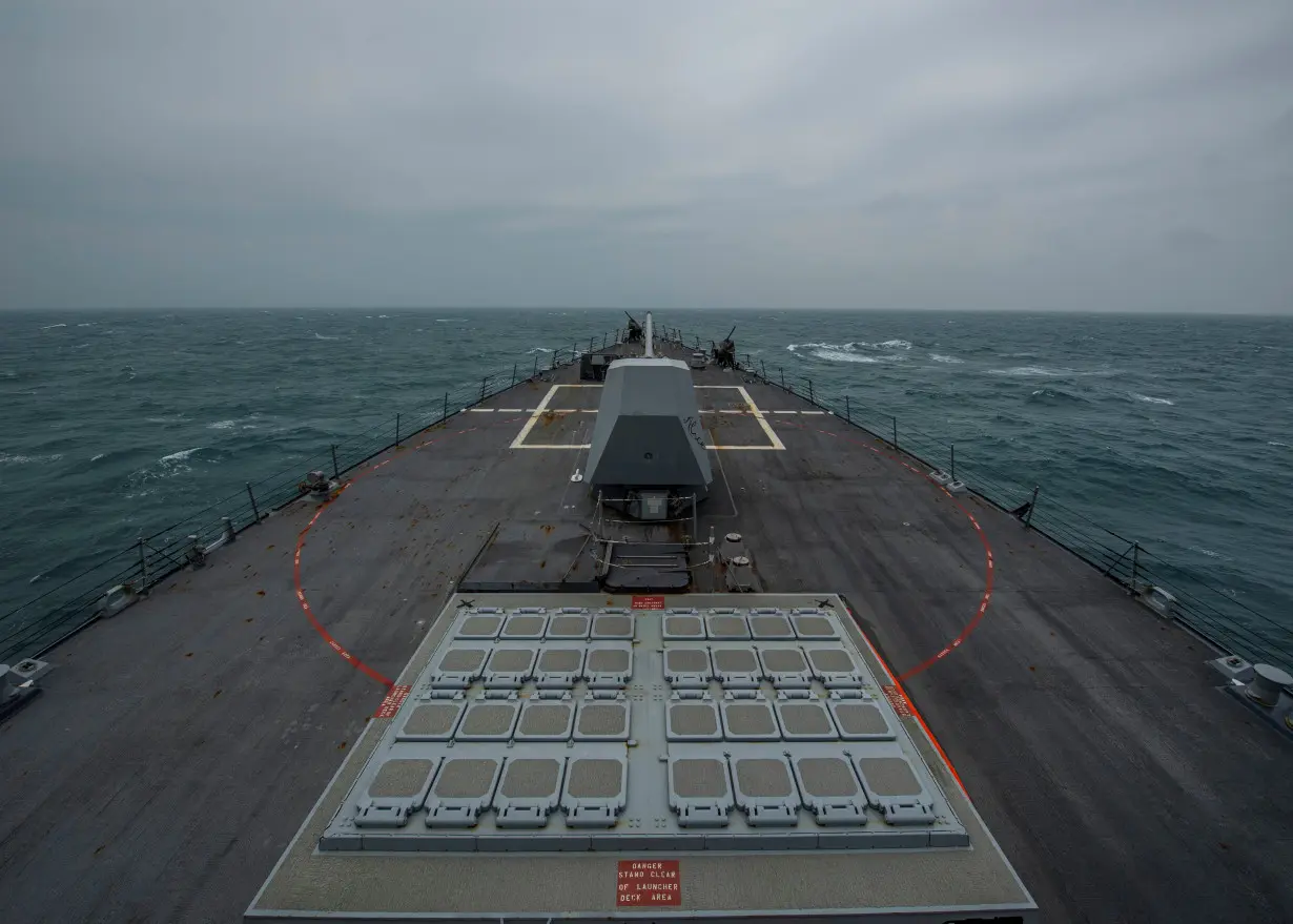 U.S. Navy USS John Finn (DDG 113) transits the Taiwan Strait