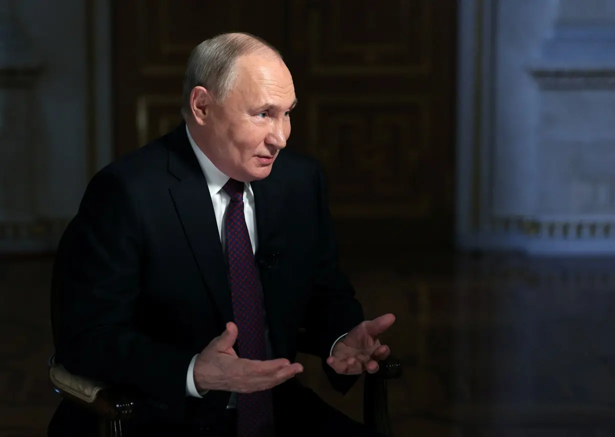 Russian President Putin gives interview in Moscow