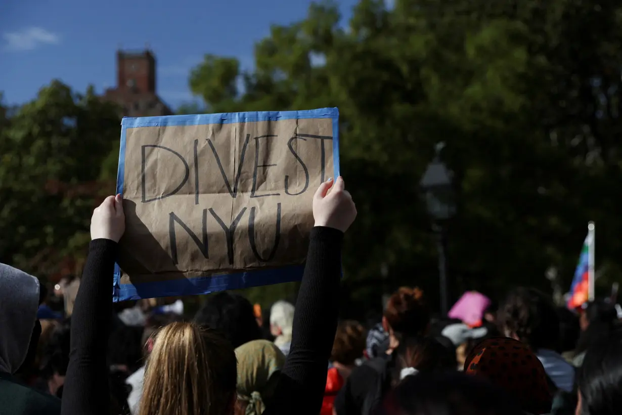 FILE PHOTO: People attend a demonstration to express solidarity with Palestinians in Gaza, in New York City