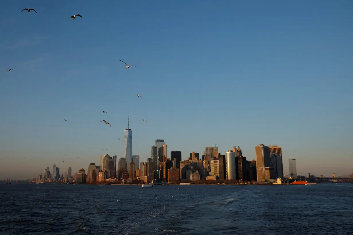 FILE PHOTO: Manhattan skyline is seen during sunset in New York City