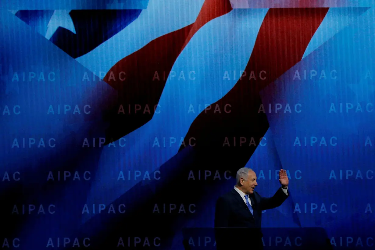 FILE PHOTO: Israeli Prime Minister Benjamin Netanyahu speaks at the AIPAC policy conference in Washington