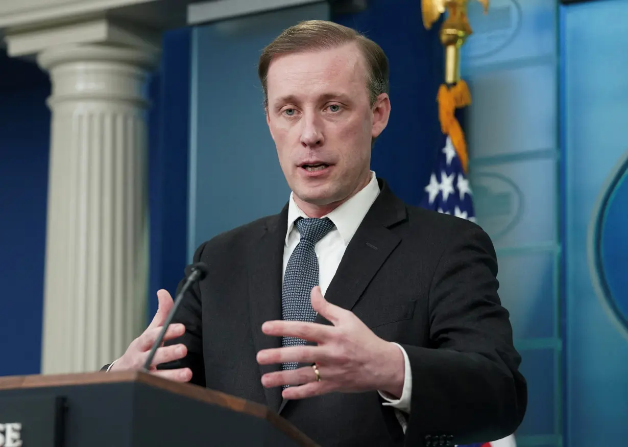 Sullivan speaks at a press briefing at the White House in Washington