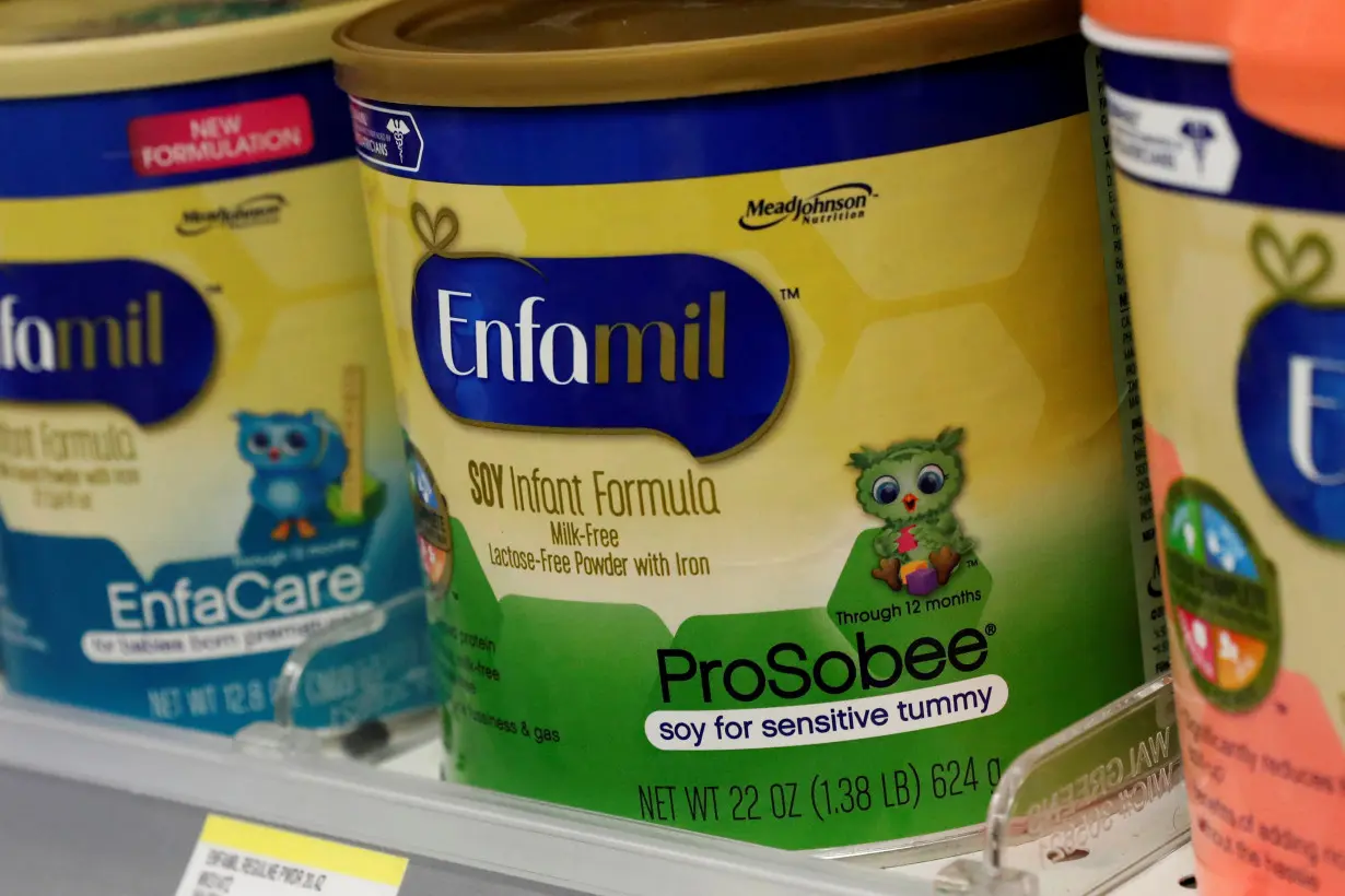 FILE PHOTO: Mead Johnson's product, Enfamil baby formula, is displayed on a store shelf in New York