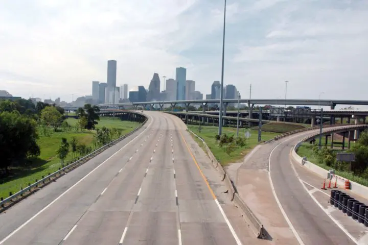 FILE PHOTO: A view of the Houston freeways at I-45 North